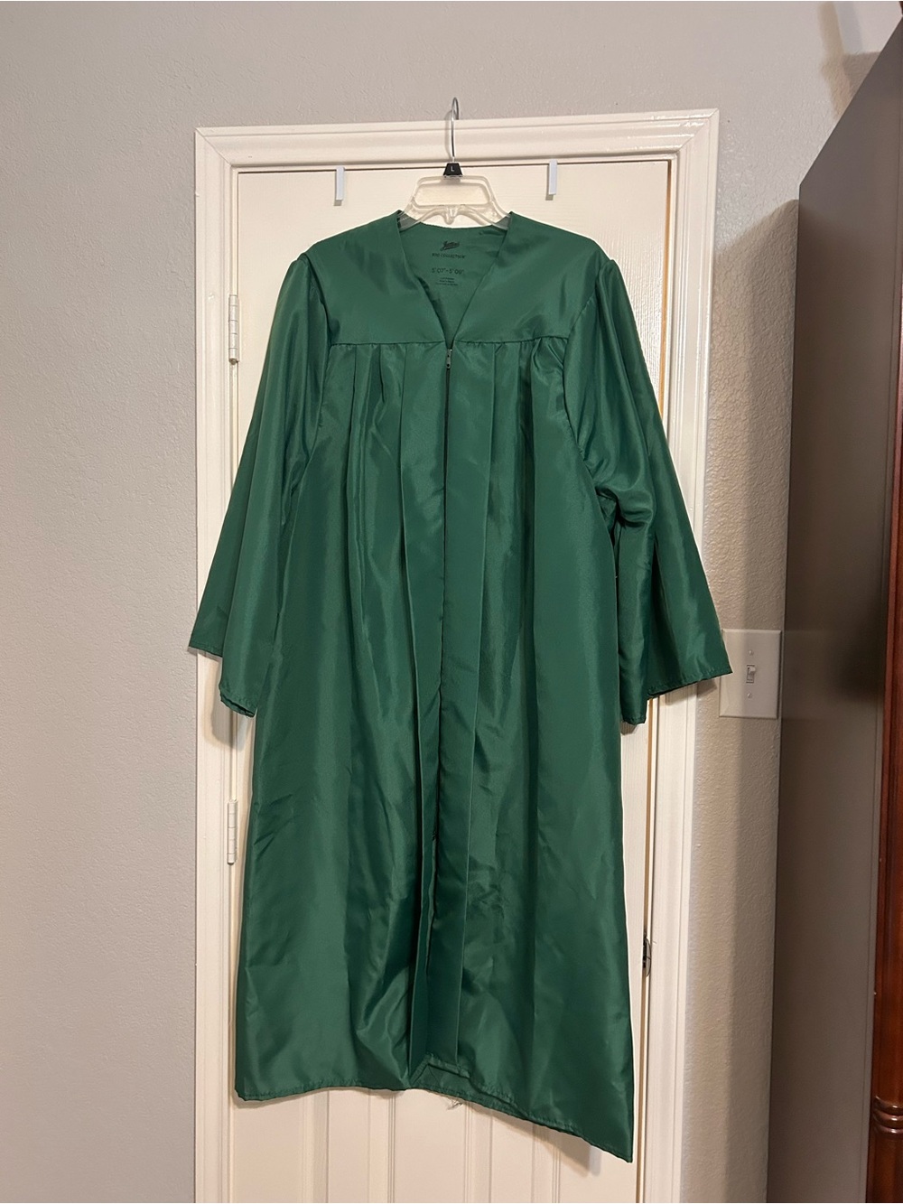 Green Graduation Gown - Unbranded Satin Finish